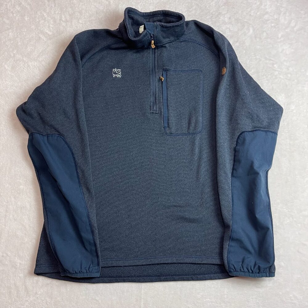 Fjallraven Men's Navy Blue Fleece 1/4 Zip Pullover Sweater Size L
